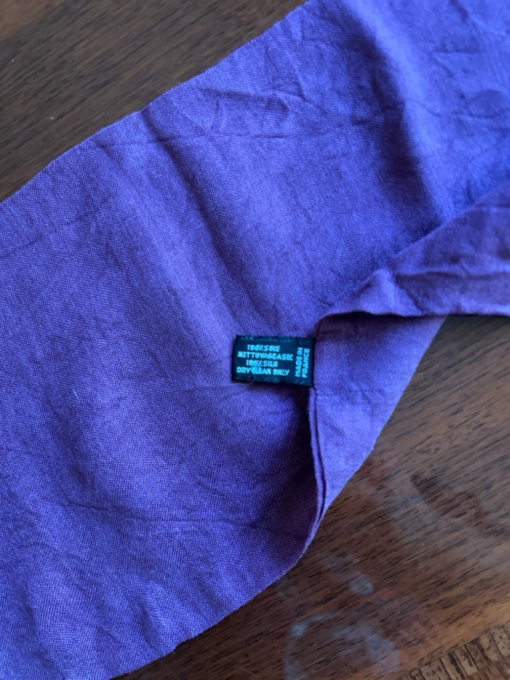 Silk Blend Purple Scarf Wrap pure silk French 6“ x 51 by Maisonaix